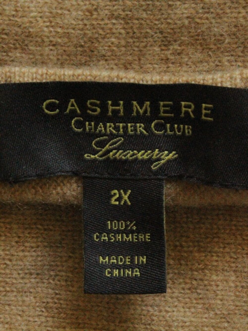 Charter Club 100% Cashmere Sweater XXL Womens Beige Preppy Oversized